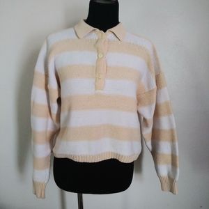 Marsh Landing half button up striped sweater